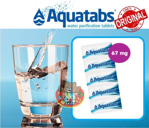 Aquatabs Water Purification Tablets เม็ดทำน้ำสะอาดให้ดื่มได้